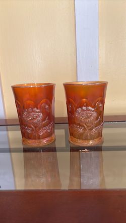 Pair of Carnival Glass Tumblers