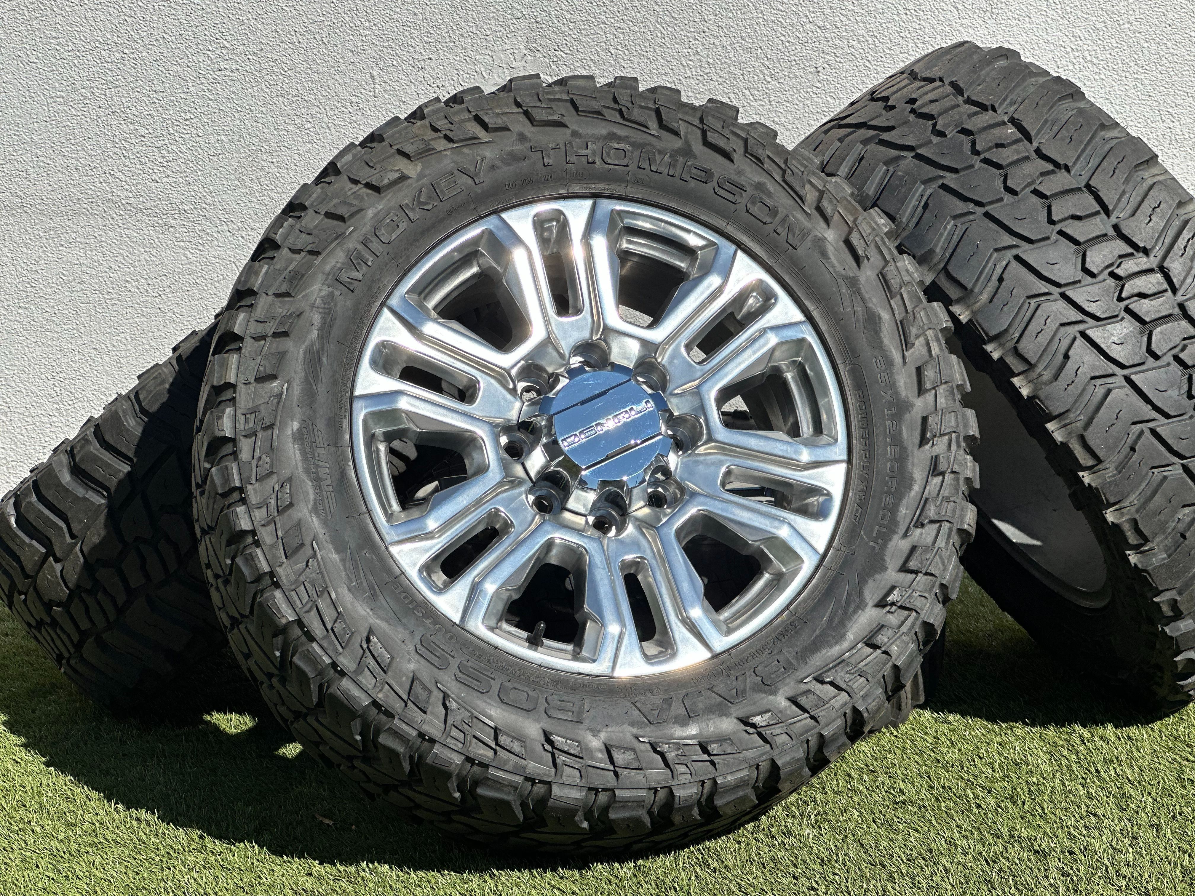 Original 20" GMC Sierra 2500 Denali Wheels 8x180 HD3500 Rims Chevy Silverado 35x12.50R20 Tires M/T 