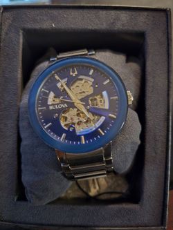 Bulova Futuro 96A204 Automatic Blue Dial Stainless Steel Men's Watch