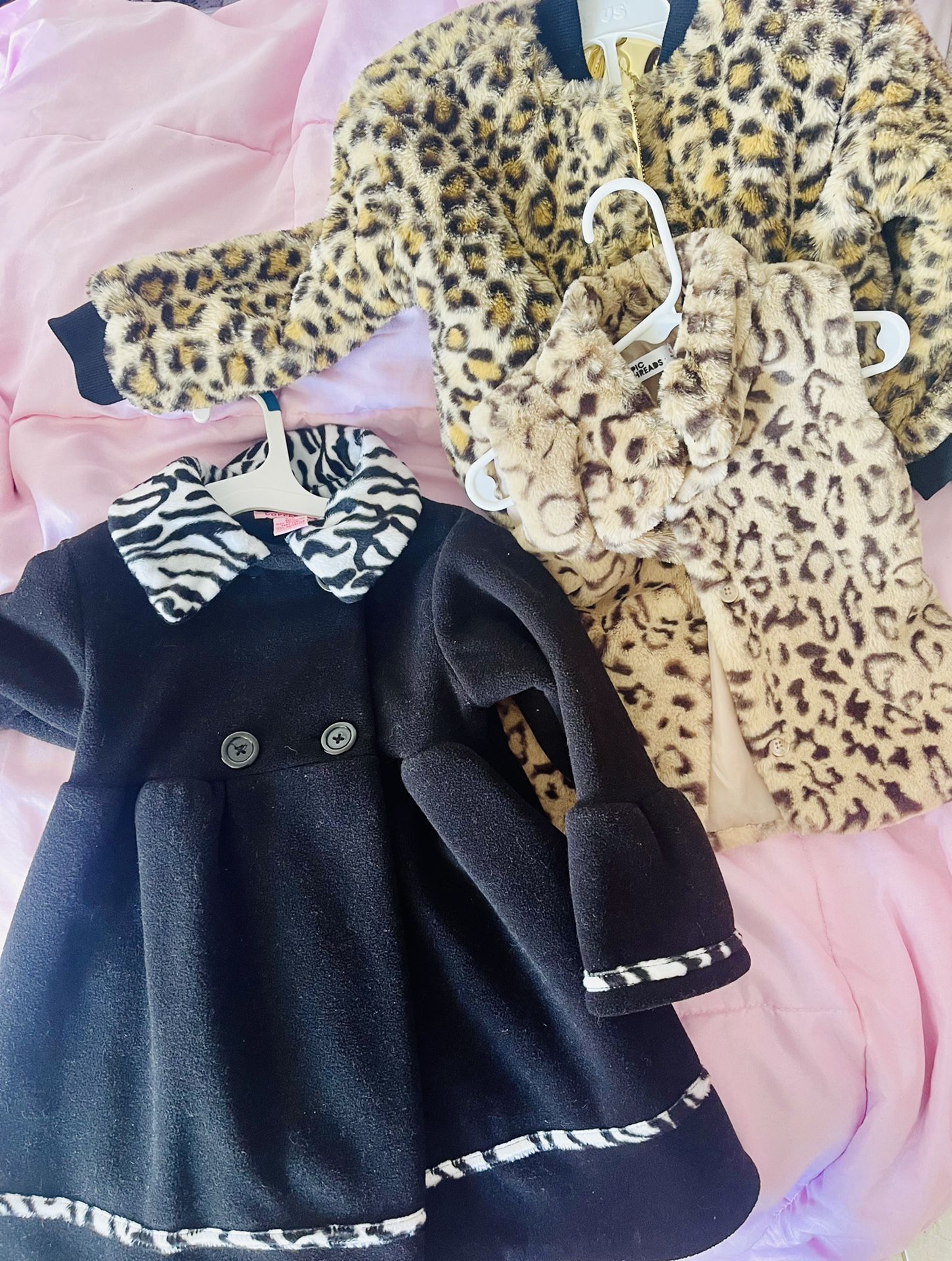 Toddler Fleece Pea Coat, 4TLeopard Faux Fur Vest And Jacket