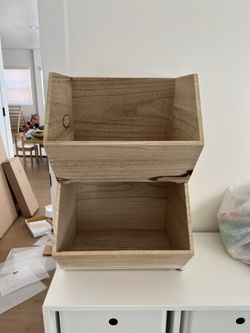 Pillowfort Stackable Wood Bins 