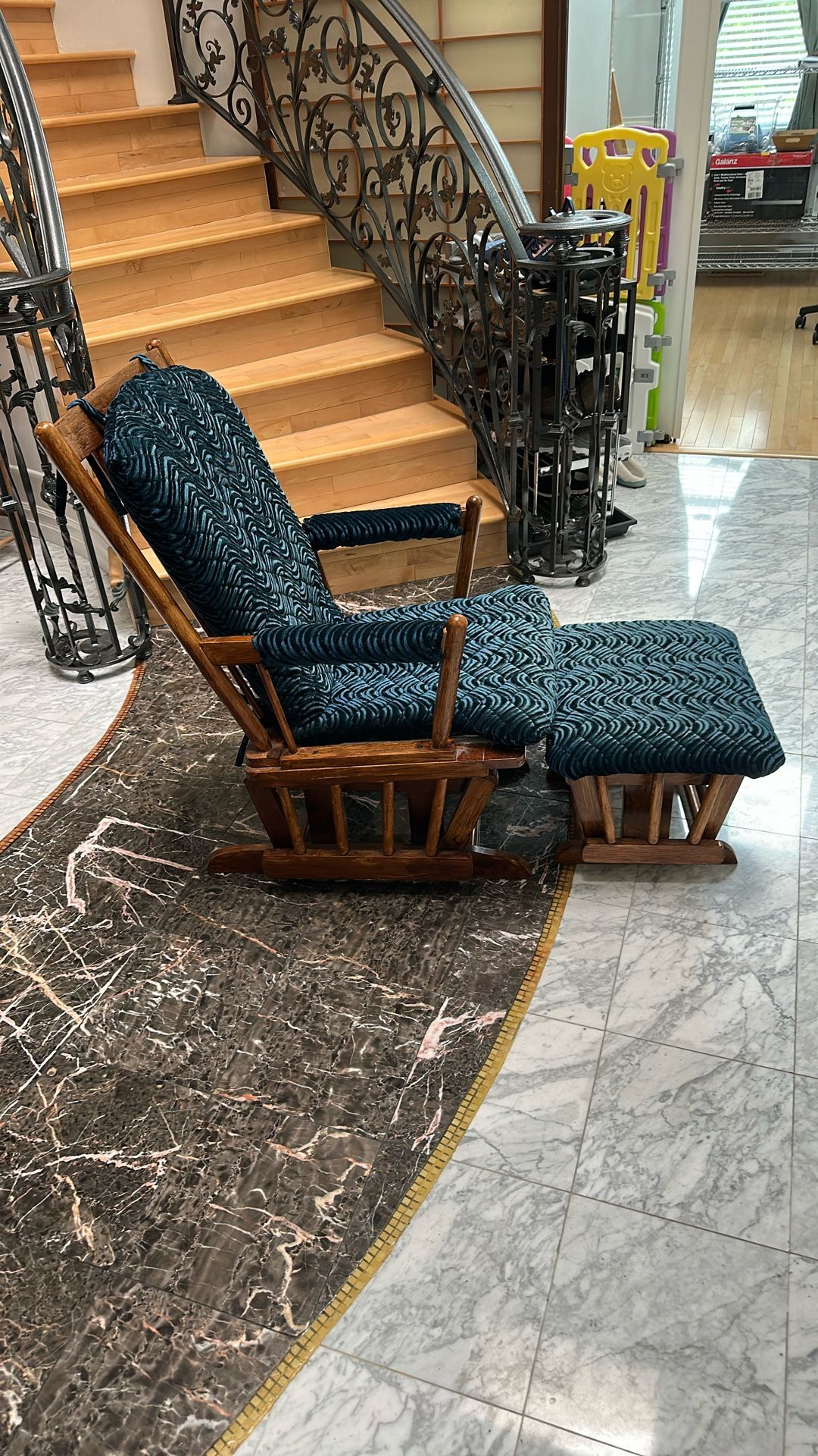 Rocking Chair With Rocking Leg Support - Great Shape - WORKS WELL