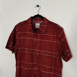 Hurley Red Patterned Button-Up Shirt