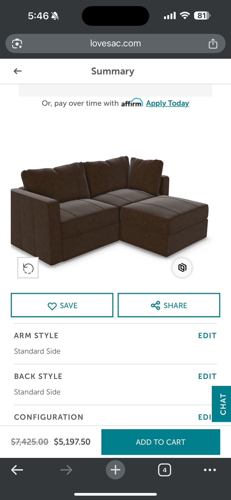 Lovesac sofa