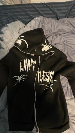 Limitless Black Zip-Up Graphic Hoodie