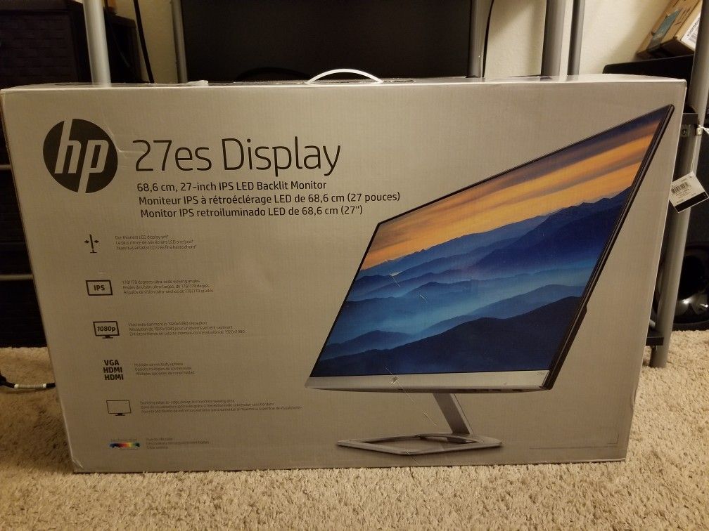 HP - 27es 27" IPS LED FHD Monitor, Natural Silver