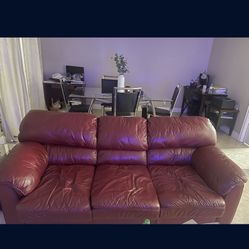 Red Leather Couch 