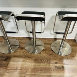 Bar Stools Leather and Metal 