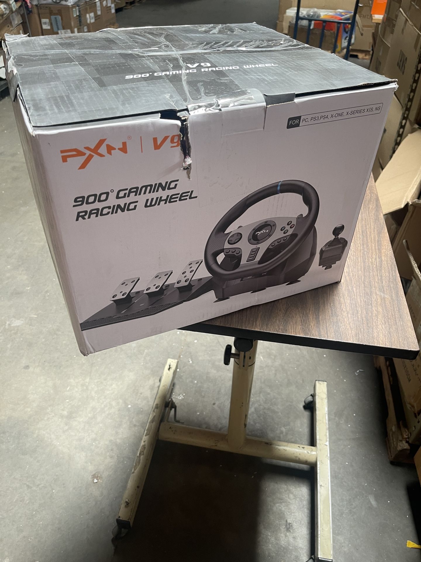 Used New Advanced Car Sim Race Steering Wheel, Pedals, Joystick for PS,Xbox One, Xbox Series X/S, Nintendo Switch, Etc. Pxn V9