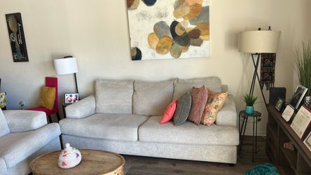 Two Sofas – 3-Seater and 2-Seater with Cushions
