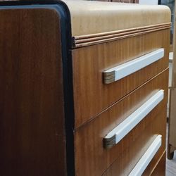 Aet Deco Antique Waterfall Highboy Dresser, Delivery