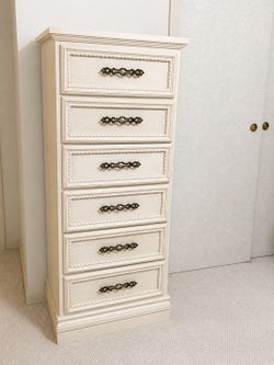 Elegant cream vintage wood dresser