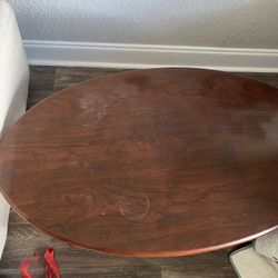 Cherry Colored Oval Coffee Table