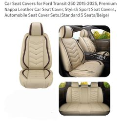 Car Seat Covers for Ford Transit--2025, Premium Nappa Leather Car Seat Cover, Stylish Sport Seat Covers, Automobile Seat Cover Sets.(Standard