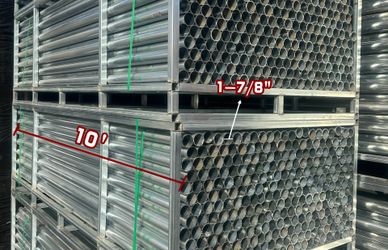 10' long   2-3/8" round galvanized pipe