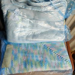 2 Nice Baby receiving blankets.  Good condition cotton material.
