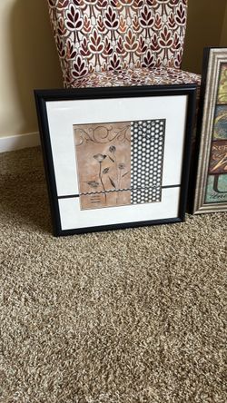 Framed art. Clock.