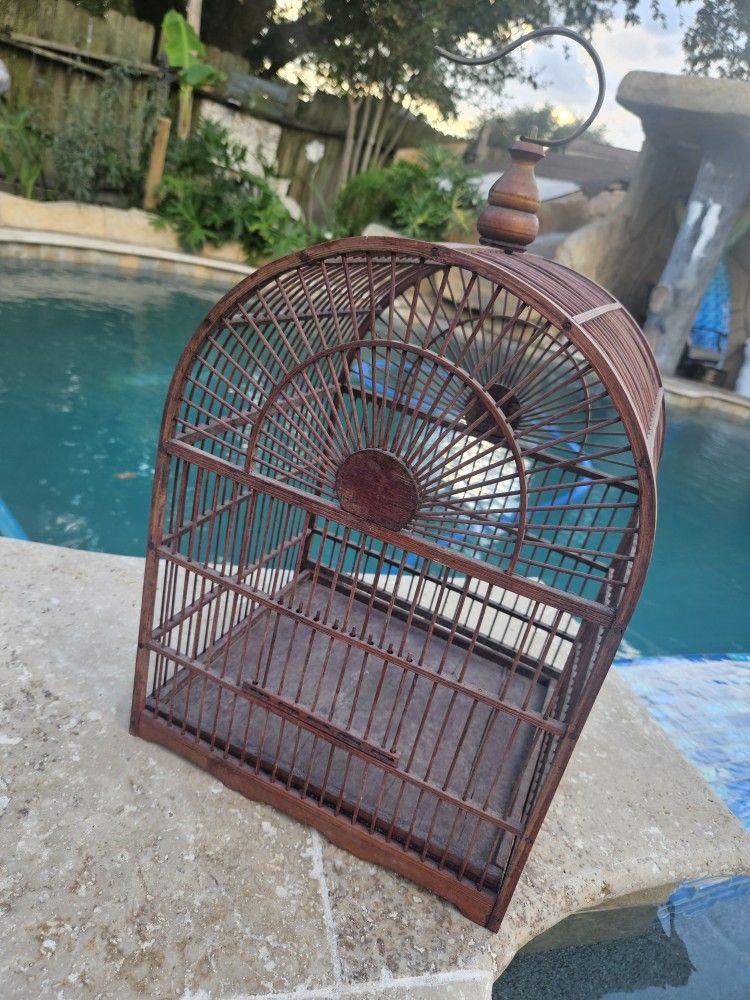 Vintage Style Bamboo Rattan Bird Cage