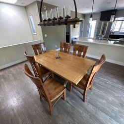 Beautiful Wooden Table And Matching Chairs 