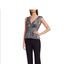 NWT Ramy brook Metallic Grey exclusive Burgam top/S