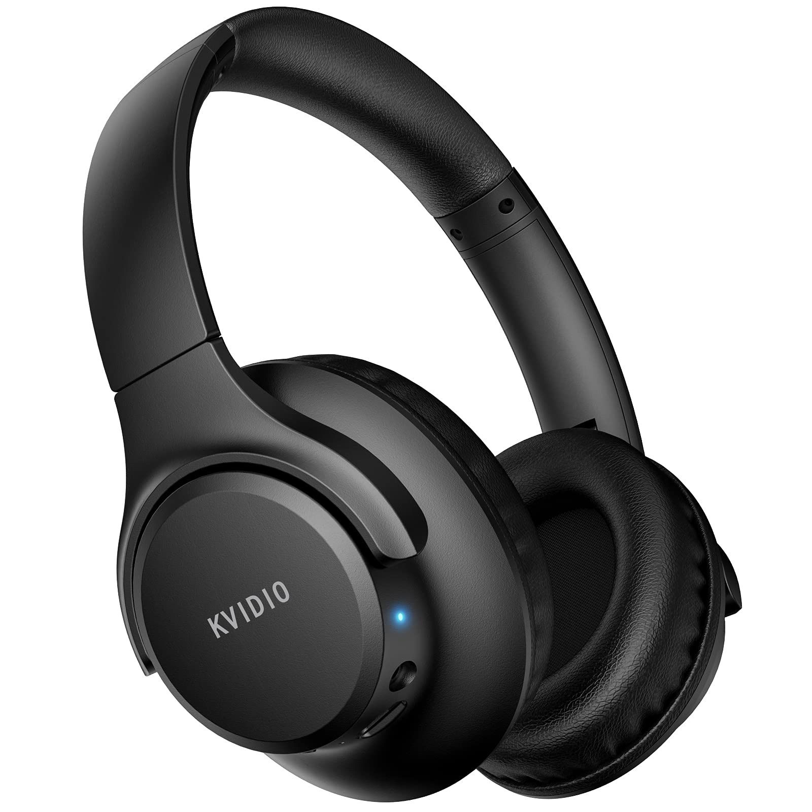 KVIDIO Bluetooth Headphones Over Ear, 65 Hours Playtime Wireless Headphones With Microphone, Foldable Lightweight Headset With Deep Bass, HiFi Stereo