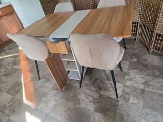 Dining Table with Storage and 4 Chairs