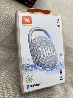 JBL Clip 4 - Portable Mini Bluetooth Speaker IP67 waterproof White. We have few for sale JBL Clip 4 - Portable Mini Bluetooth Speaker, big audio and p