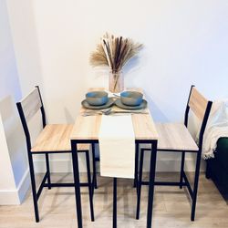 Bar Stool Set With Paired High Chairs Brown Black