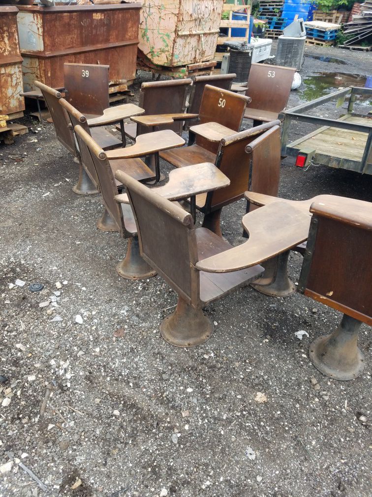 Antique school desks