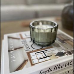 Hearth and Hand Green Fluted Glass Candle of Balsam and Berry