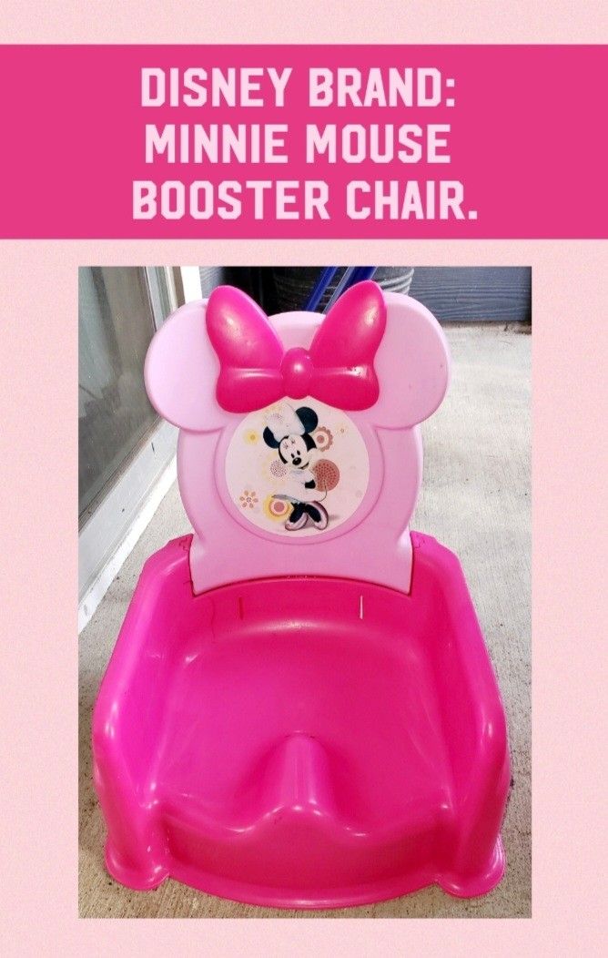 DISNEY BRAND: BRIGHT PINK MINNIE MOUSE BOOSTER CHAIR EXCELLENT CONDITION!