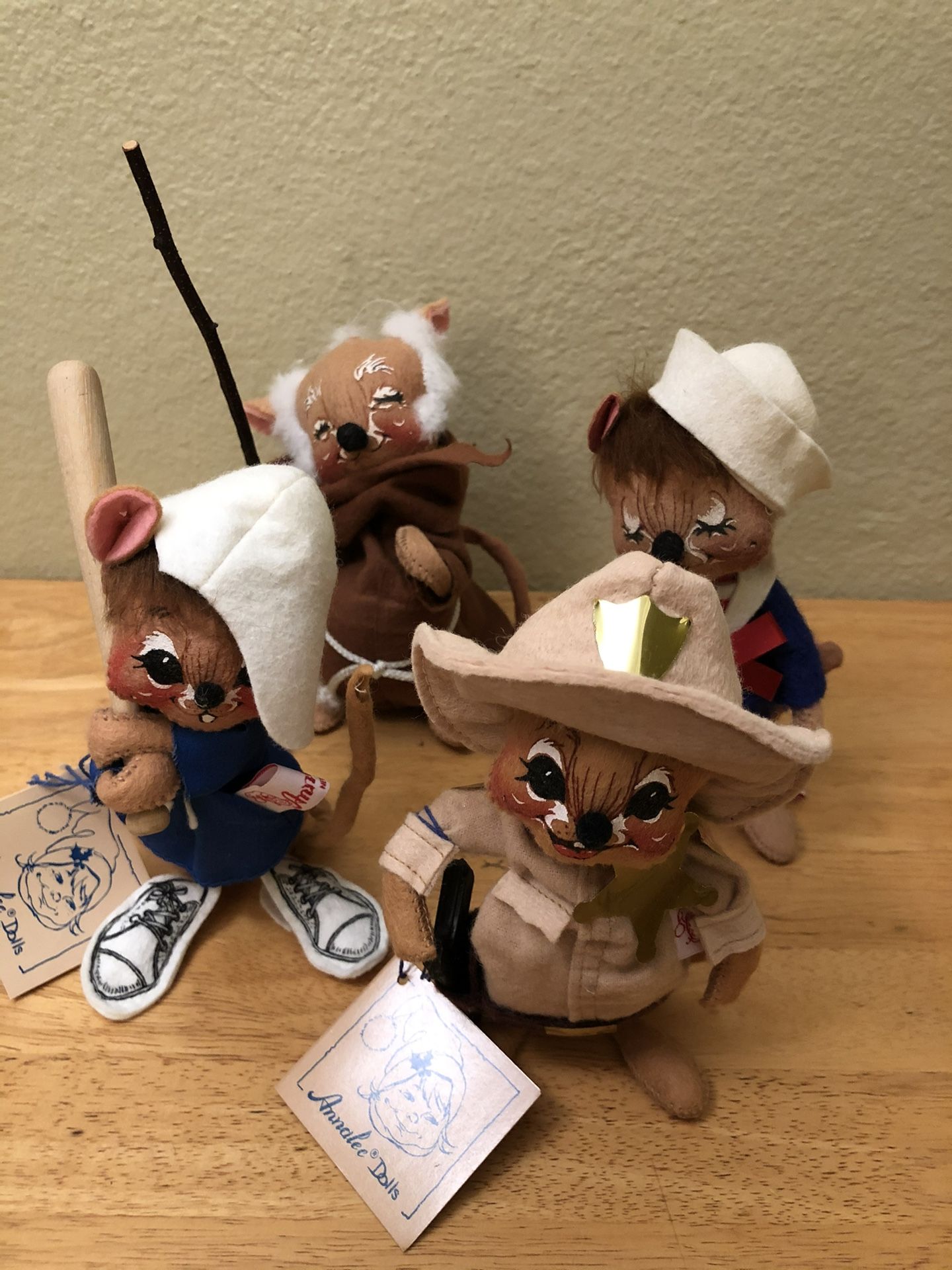 Annalee Dolls 4 Mice #2022, #2007, #2010, #9930