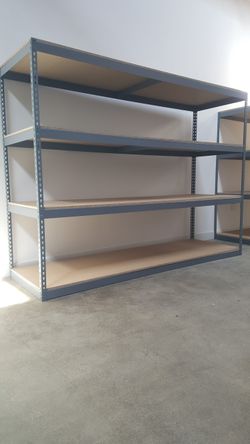 Warehouse 4 Tier Shelving 96 in W x 36 in D Heavy Duty Storage Rack Similar to Uline Stronger Than Homedepot Lowes And Costco Delivery Available
