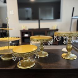Gold Dessert Trays Display 12 piece