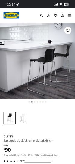 Ikea Glenn Bar Stool, Black