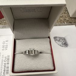 Art Deco Emerald Cut Engagement Ring