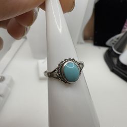 925 Sterling Silver Ring Turquoise Size # 6
