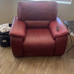 Leather Red Couch 