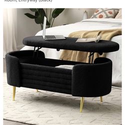 Table Boucle Sherpa Ottoman Storage New In Box 