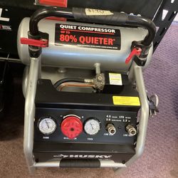 Husky Corded 4.50 Gallon Quite Compressor $190
