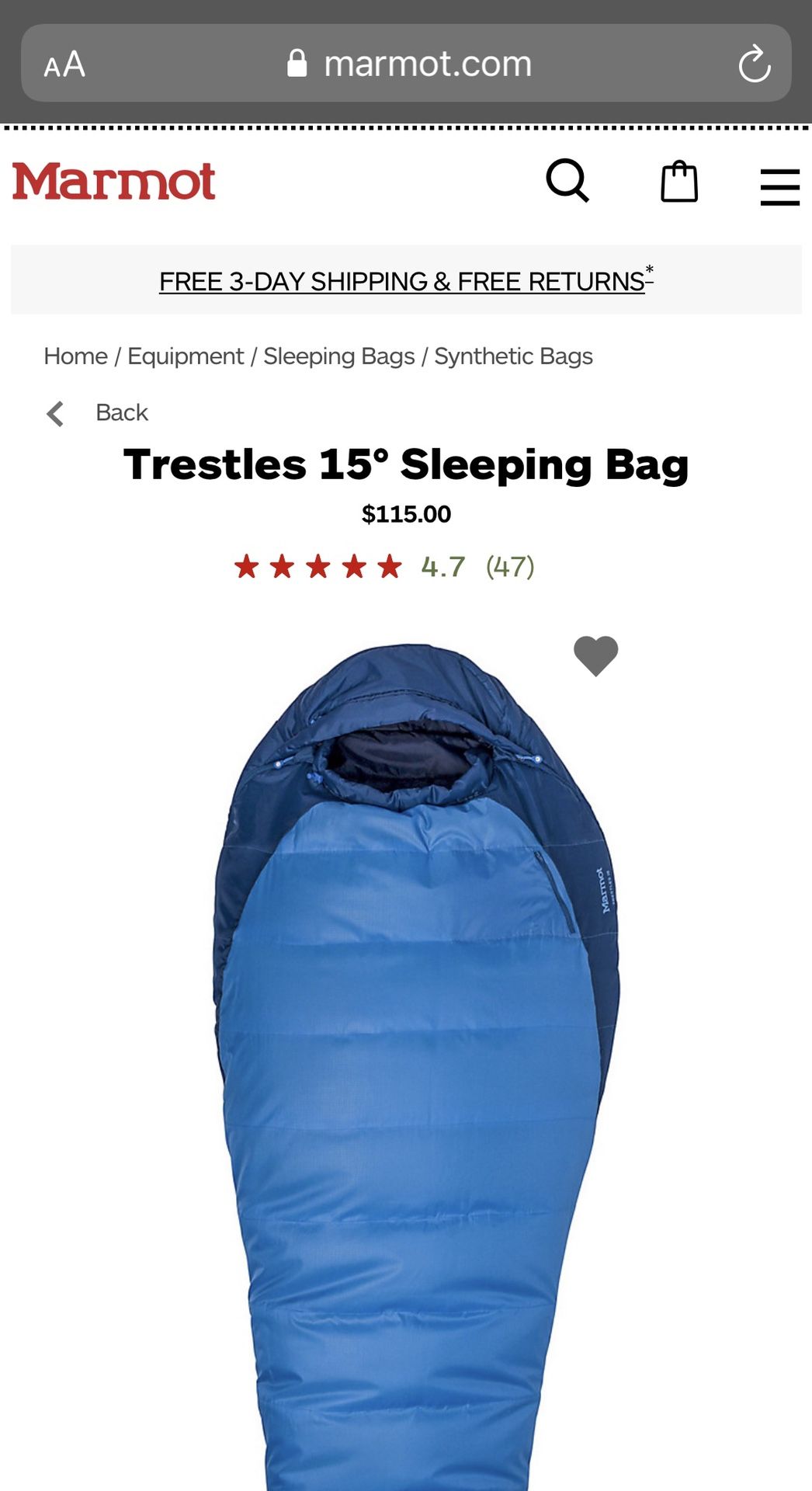 Marmot Trestles 15 Men’s sleeping bag