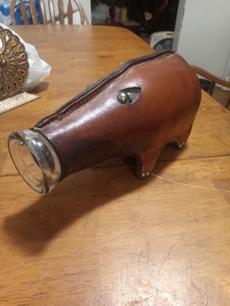Leather Milk Bottle Piggy Bank