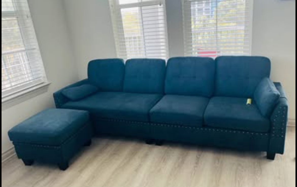 Convertible Sectional Sofa L Shaped fabric Couch, Reversible Sectional, Easy assemble/ reassemble