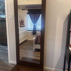 Wood frame mirror