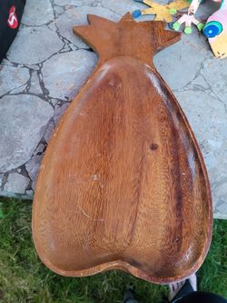 Wooden Pineapple Shaped Serving Tray