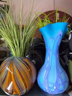 Art Glass Vases Set of Two