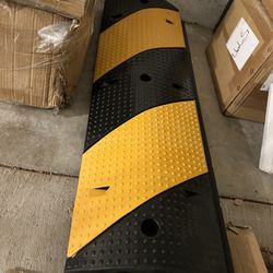 Speed Bumps for Road, 2 Pack 39.3" Rubber Speed Bumps, 2 Channel Total 78.7'' Long Speed Bump Rated 66000 LBS Load Capacity,