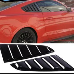 Fits 15-22 Ford Mustang OE Factory Side Window Louvers Painted Gloss Black