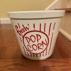 Porcelain Popcorn Bowl and 5 Reusable Popcorn Containers