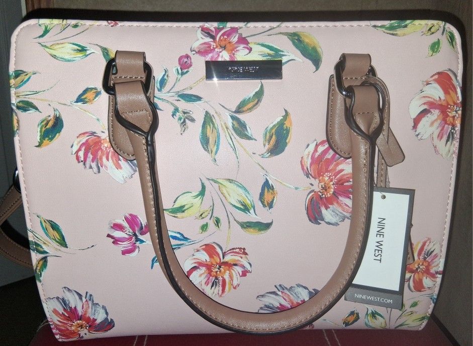 Nine West Floral Medium Size Handbag Purse 